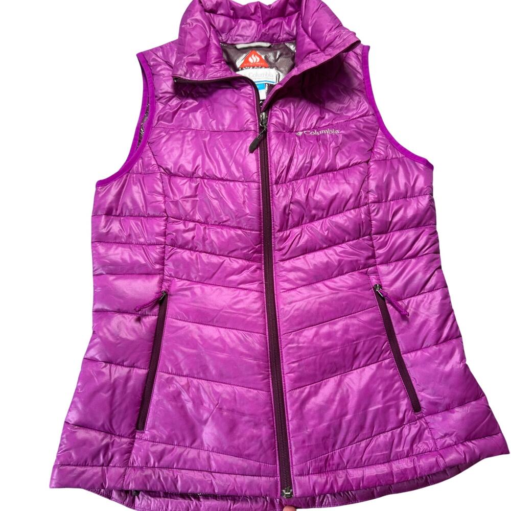 Columbia Gold 650 TurboDown Vest Women S Purple Omni-Heat Down Puffer